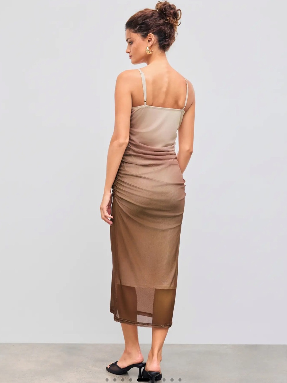 Cider Mesh Gradient Ruched Maxi Dress - Picture 6 of 10